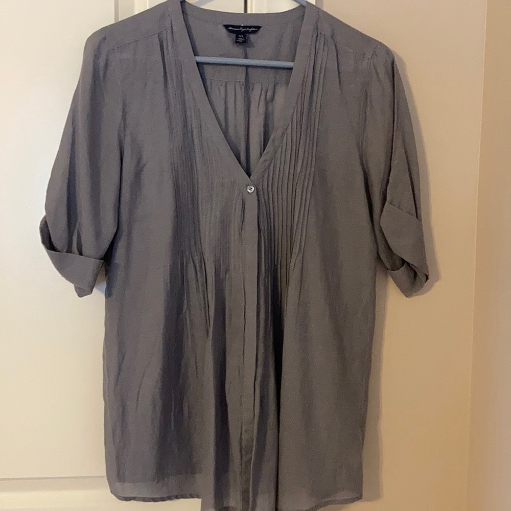 American Eagle Light Weight Button Down Blouse - image 1